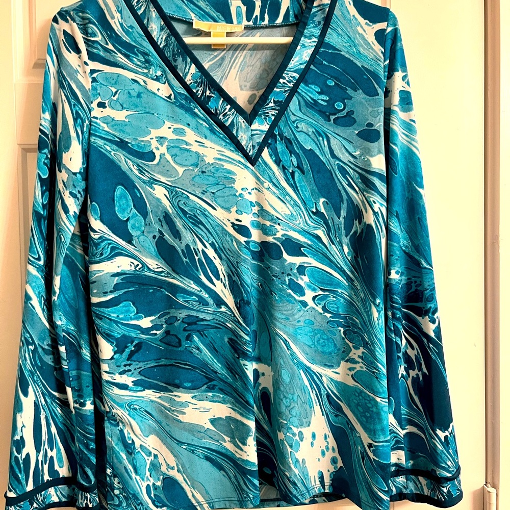 Michael Kors long sleeve Top / Turquoise marble